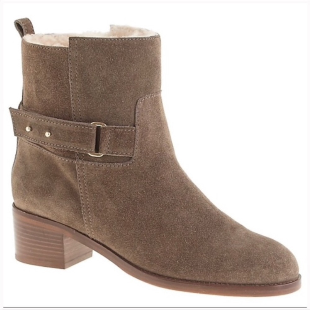 JCrew Exquisite Lamb Suede and Shearling Boots - Made in Italy - NEW!